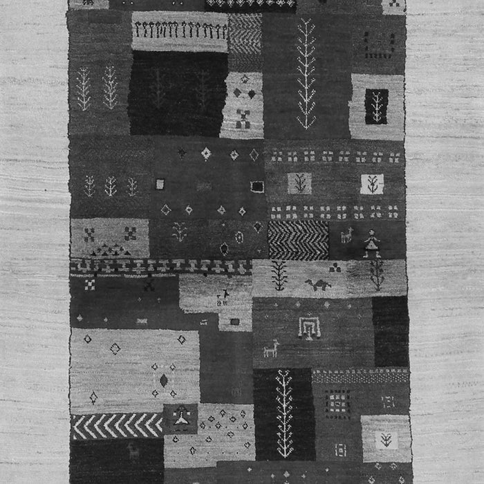 Serging Thickness of Machine Washable Abstract Gray Contemporary Rug, wshcon1498gry