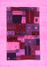 Machine Washable Abstract Pink Contemporary Rug, wshcon1498pnk