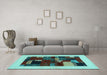 Machine Washable Abstract Light Blue Contemporary Rug in a Living Room, wshcon1498lblu