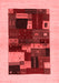 Abstract Red Contemporary Area Rugs