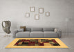 Machine Washable Abstract Brown Contemporary Rug in a Living Room,, wshcon1498brn