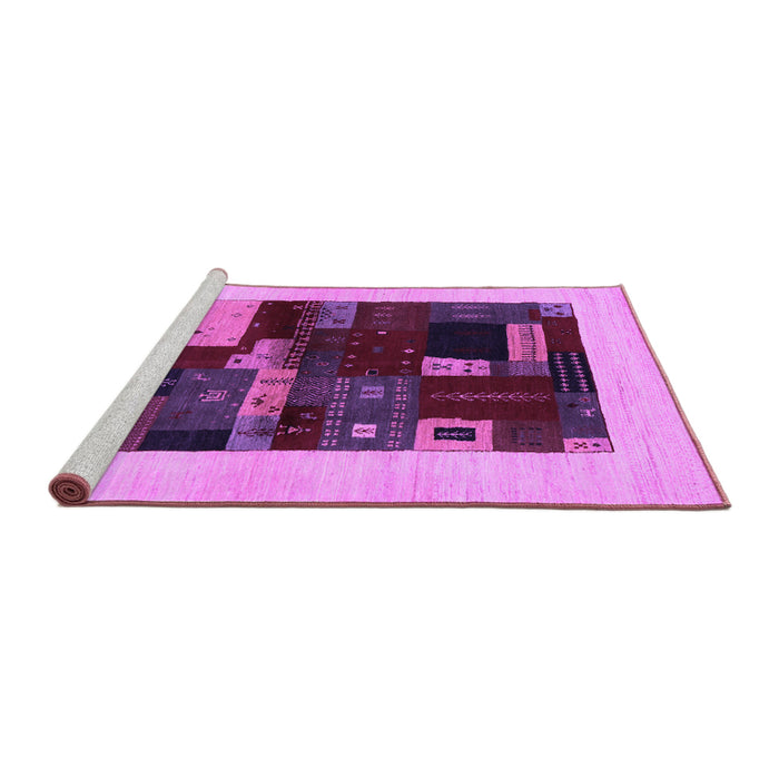 Sideview of Machine Washable Abstract Purple Contemporary Area Rugs, wshcon1498pur