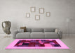 Machine Washable Abstract Pink Contemporary Rug in a Living Room, wshcon1498pnk