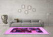 Machine Washable Abstract Purple Contemporary Area Rugs in a Living Room, wshcon1498pur