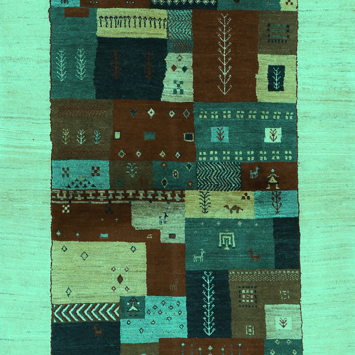 Machine Washable Abstract Turquoise Contemporary Area Rugs, wshcon1498turq