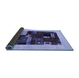 Sideview of Abstract Blue Contemporary Rug, con1498blu