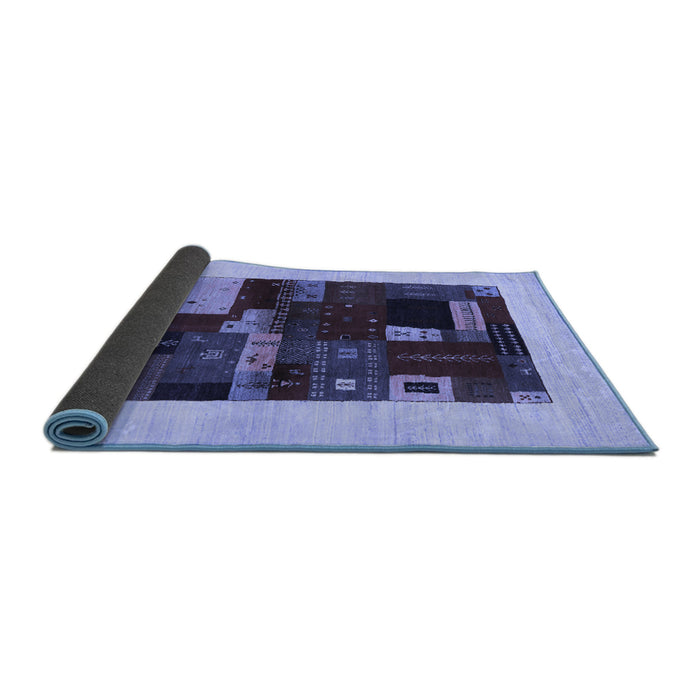 Sideview of Abstract Blue Contemporary Rug, con1498blu