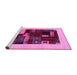 Sideview of Machine Washable Abstract Pink Contemporary Rug, wshcon1498pnk