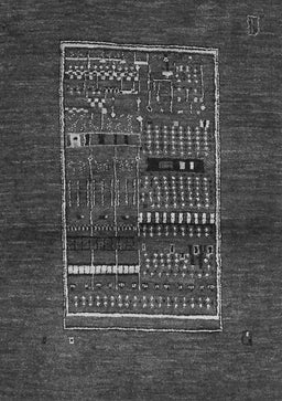 Abstract Gray Contemporary Rug, con1499gry