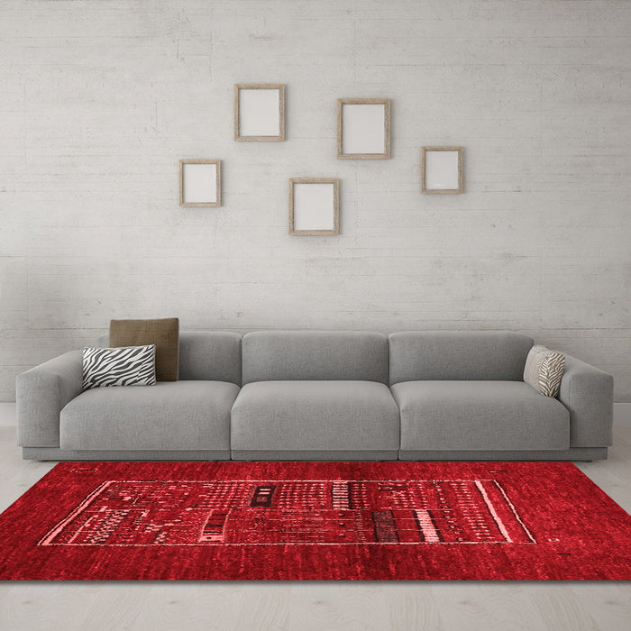 Contemporary Red Washable Rugs