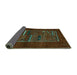 Sideview of Abstract Turquoise Contemporary Rug, con1499turq