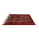 Sideview of Machine Washable Abstract Brown Contemporary Rug, wshcon1499brn