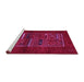 Sideview of Machine Washable Abstract Pink Contemporary Rug, wshcon1499pnk