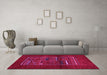 Machine Washable Abstract Pink Contemporary Rug in a Living Room, wshcon1499pnk