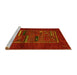 Sideview of Machine Washable Abstract Yellow Contemporary Rug, wshcon1499yw