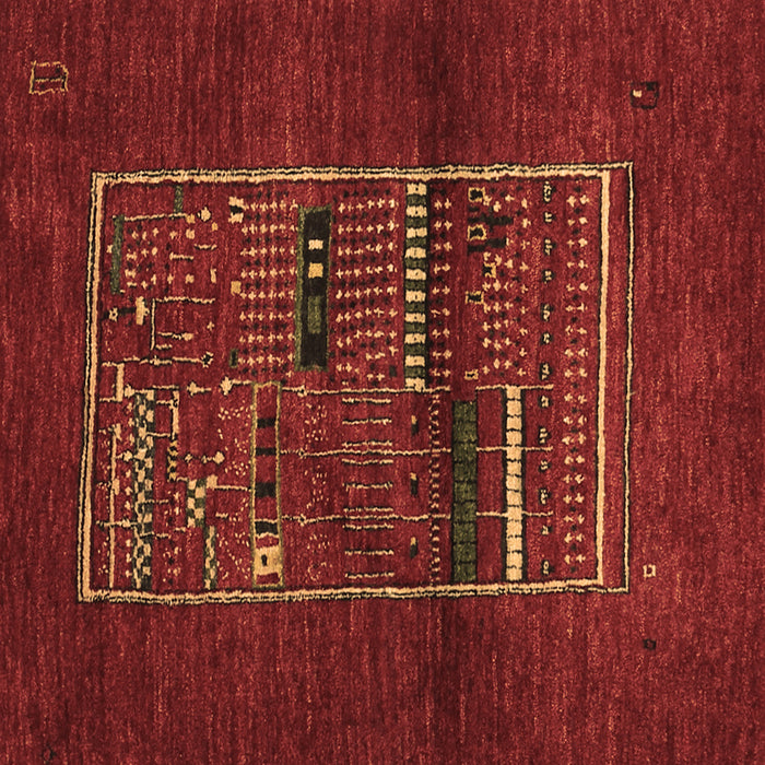 Square Abstract Brown Contemporary Rug, con1499brn