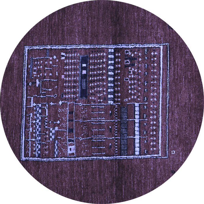 Round Machine Washable Abstract Blue Contemporary Rug, wshcon1499blu