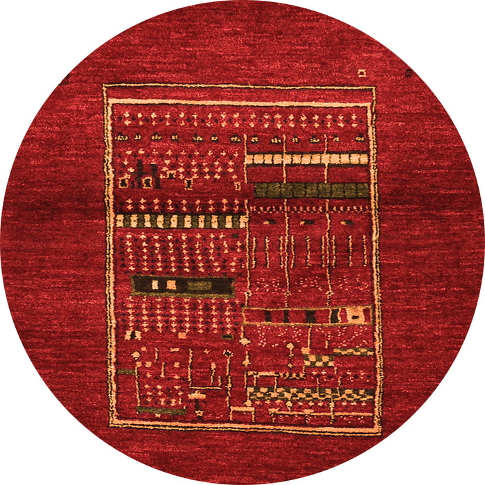 Square Abstract Orange Contemporary Rug, con1499org