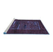 Sideview of Machine Washable Abstract Blue Contemporary Rug, wshcon1499blu