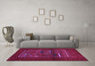 Machine Washable Abstract Purple Contemporary Area Rugs in a Living Room, wshcon1499pur