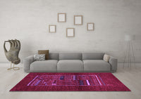 Machine Washable Abstract Purple Contemporary Rug, wshcon1499pur