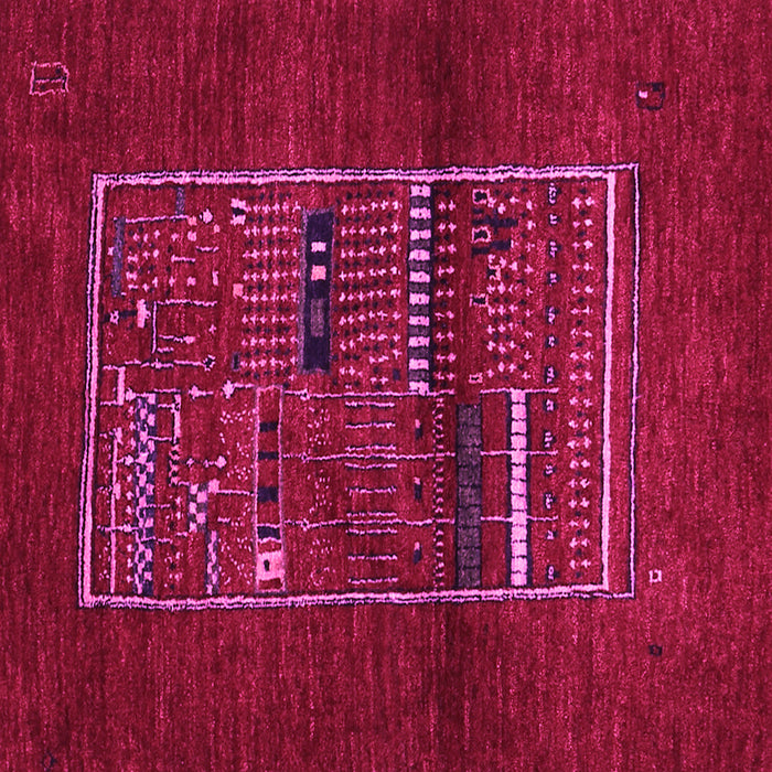 Square Machine Washable Abstract Pink Contemporary Rug, wshcon1499pnk