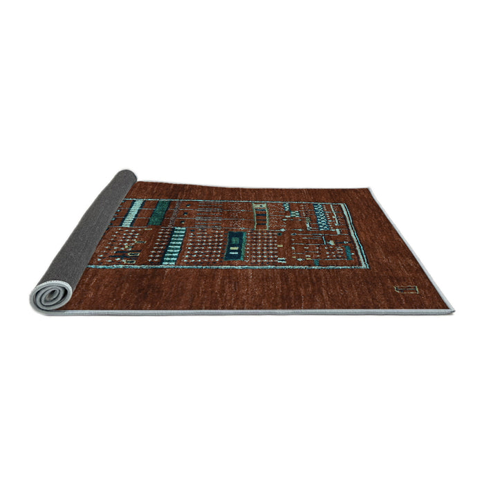 Sideview of Abstract Light Blue Contemporary Rug, con1499lblu