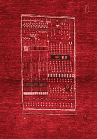 Abstract Red Contemporary Rug, con1499red