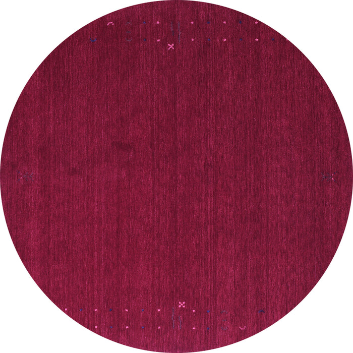 Round Machine Washable Abstract Purple Contemporary Area Rugs, wshcon149pur