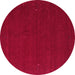 Round Abstract Pink Contemporary Rug, con149pnk