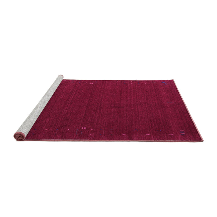 Sideview of Machine Washable Abstract Purple Contemporary Area Rugs, wshcon149pur