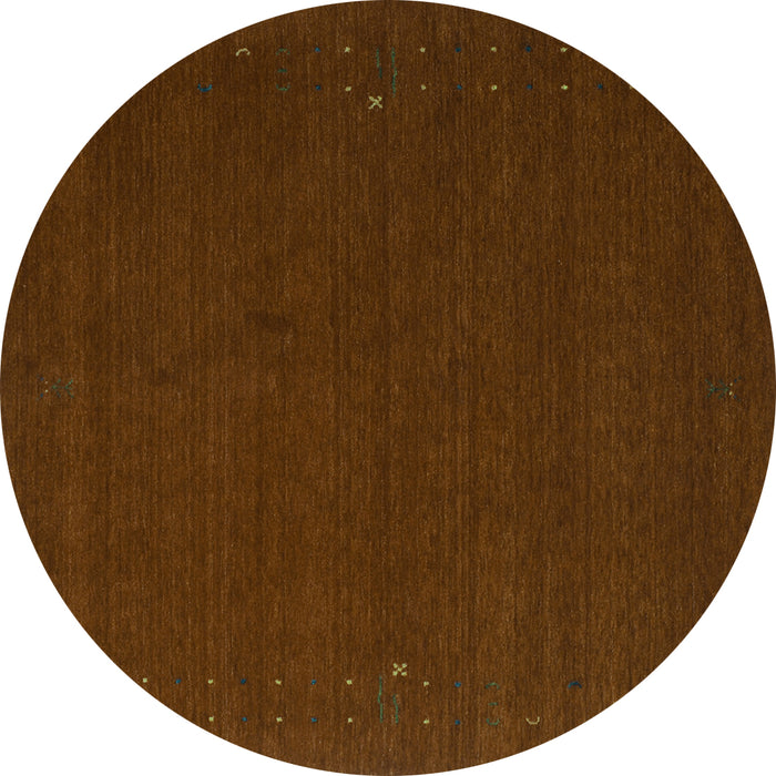Round Abstract Turquoise Contemporary Rug, con149turq