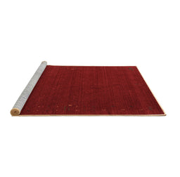 Sideview of Machine Washable Abstract Brown Contemporary Rug, wshcon149brn