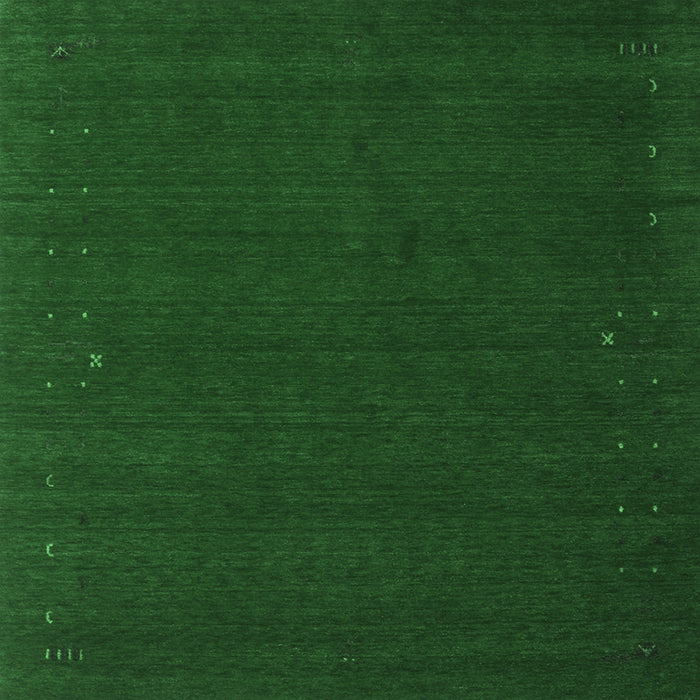 Square Machine Washable Abstract Emerald Green Contemporary Area Rugs, wshcon149emgrn