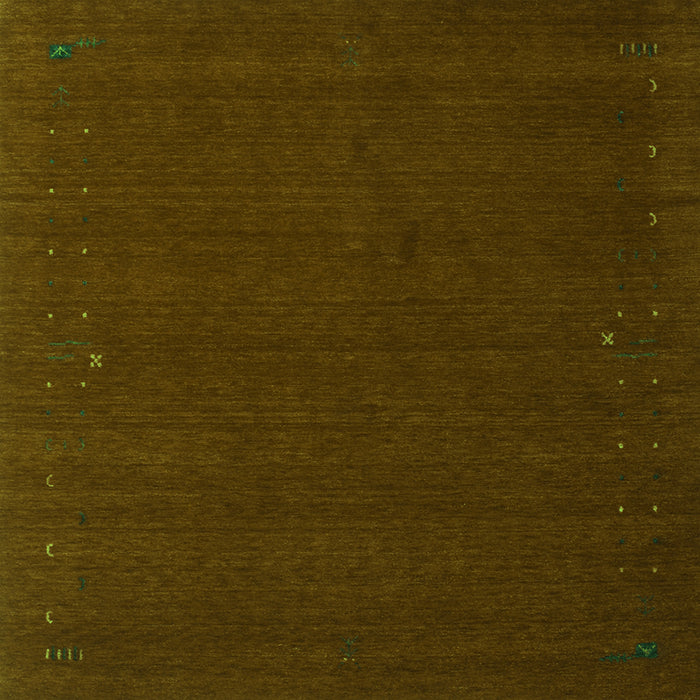 Serging Thickness of Abstract Green Contemporary Rug, con149grn