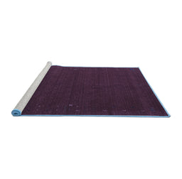 Sideview of Machine Washable Abstract Blue Contemporary Rug, wshcon149blu