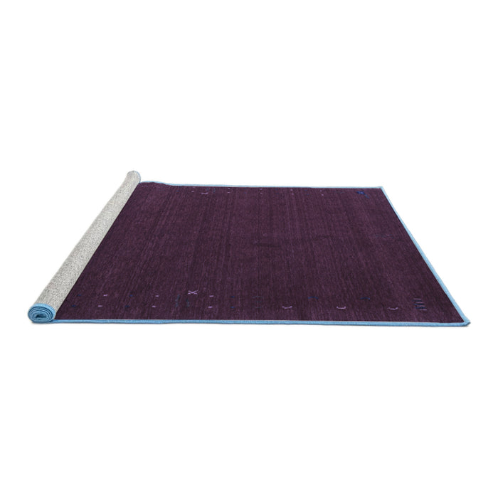 Sideview of Machine Washable Abstract Blue Contemporary Rug, wshcon149blu