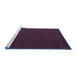 Sideview of Machine Washable Abstract Blue Contemporary Rug, wshcon149blu