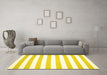 Machine Washable Abstract Yellow Contemporary Rug in a Living Room, wshcon14yw