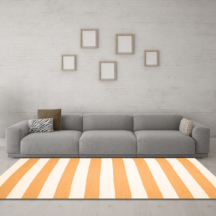 Machine Washable Abstract Orange Contemporary Area Rugs in a Living Room, wshcon14org