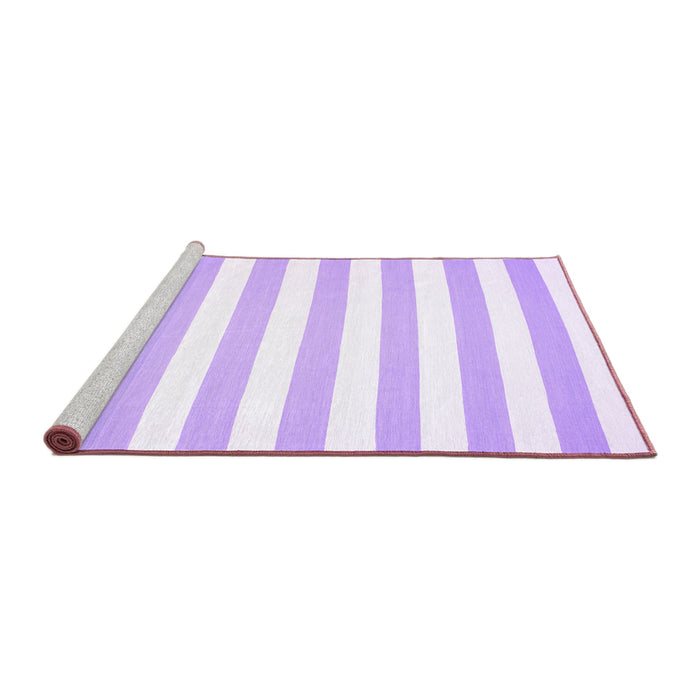 Sideview of Machine Washable Abstract Purple Contemporary Area Rugs, wshcon14pur