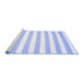 Sideview of Machine Washable Abstract Blue Contemporary Rug, wshcon14blu