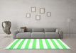 Machine Washable Abstract Emerald Green Contemporary Area Rugs in a Living Room,, wshcon14emgrn