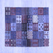 Square Machine Washable Abstract Blue Contemporary Rug, wshcon1500blu