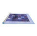 Sideview of Machine Washable Abstract Blue Contemporary Rug, wshcon1500blu