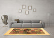 Machine Washable Abstract Brown Contemporary Rug in a Living Room,, wshcon1500brn