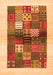 Serging Thickness of Machine Washable Abstract Orange Contemporary Area Rugs, wshcon1500org