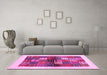 Machine Washable Abstract Pink Contemporary Rug in a Living Room, wshcon1500pnk