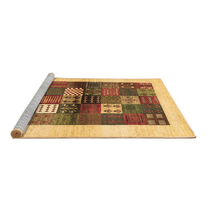Sideview of Machine Washable Abstract Brown Contemporary Rug, wshcon1500brn