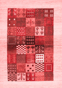 Abstract Red Contemporary Rug, con1500red